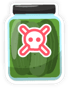 Image of a pickle jar with a malicious warning sign.